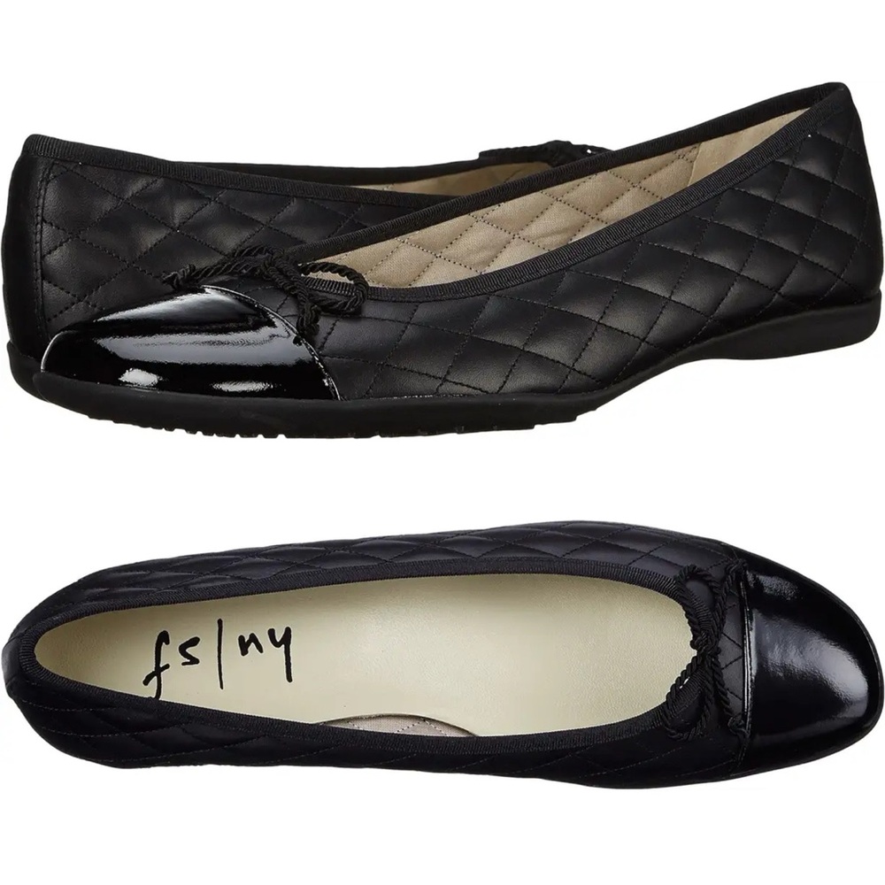 NEW French Sole New York FSNY Passport Black Patent Leather Ballet Flats - 9.5